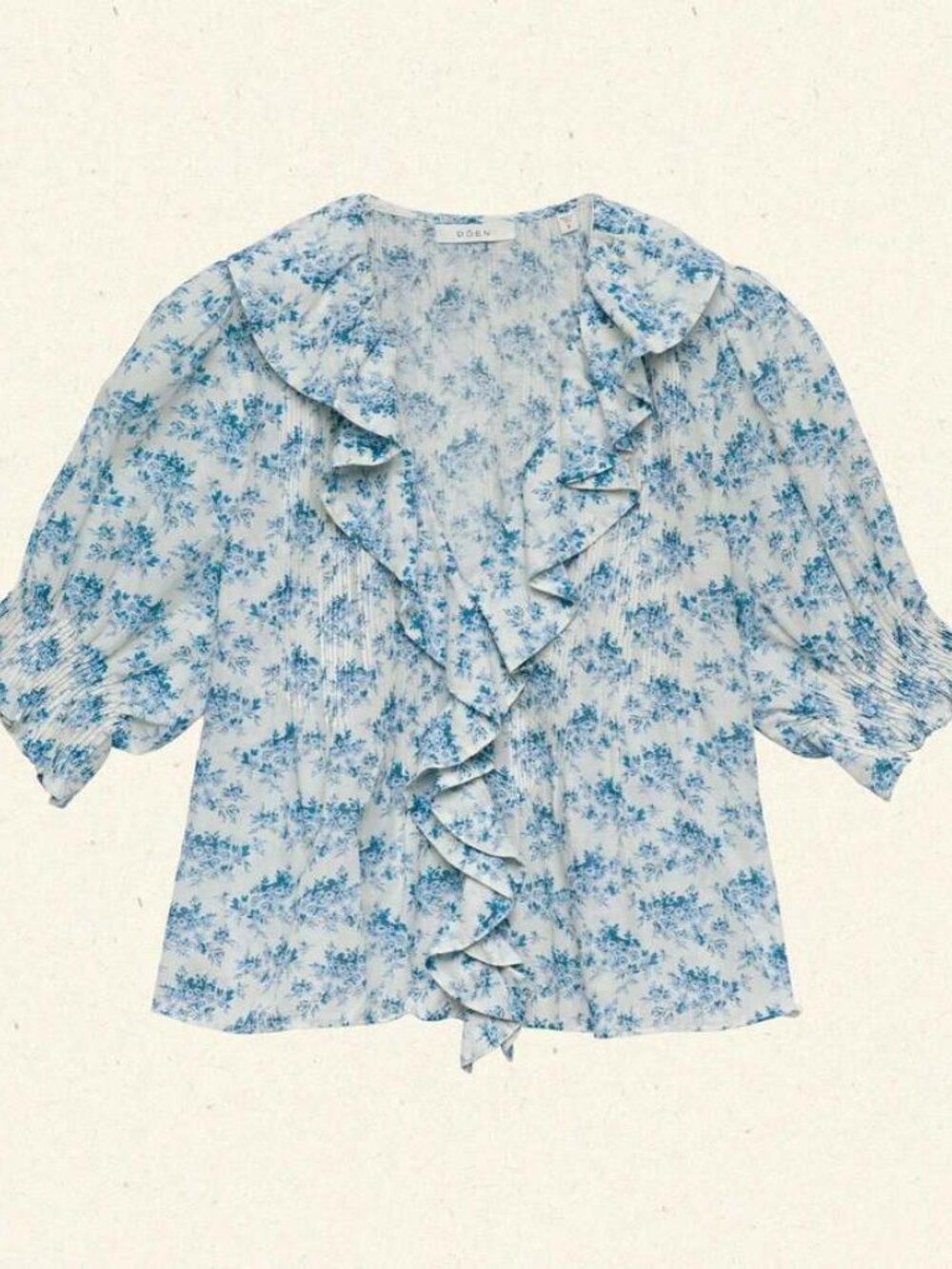 DÔEN HENRI TOP -- BLEU ROSIER FLORAL (Medium) - Picture 2 of 4